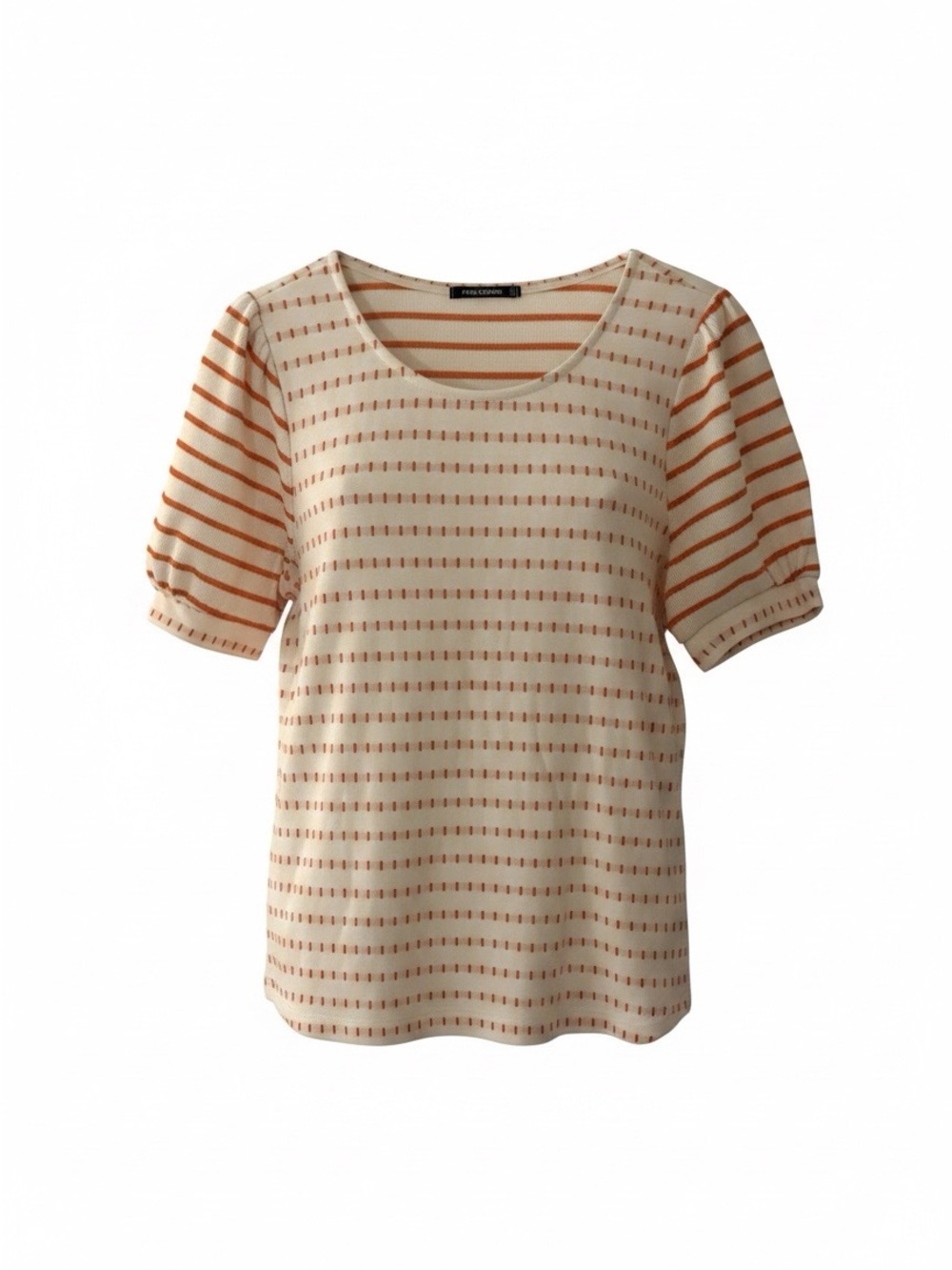 Pink Clover Orange Creame and Beige Striped Women's Knit Top